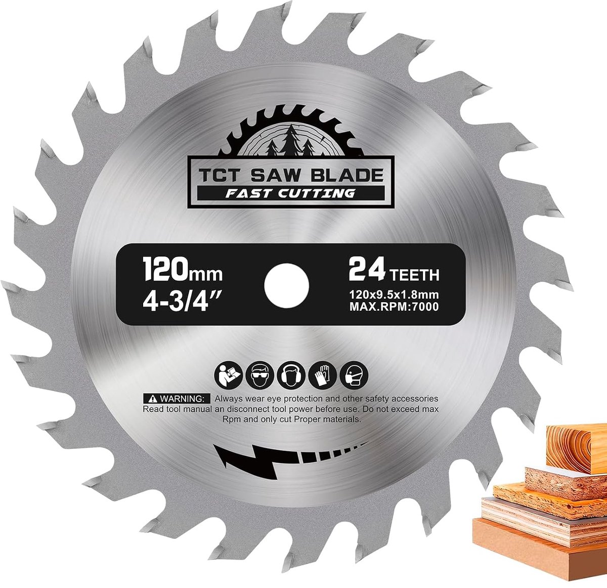 Circular saw blade 120 x 9.5 mm HM saw blade circular saw blades cutting width: 1.8 mm 24 teeth for hand circular - ShopVlot