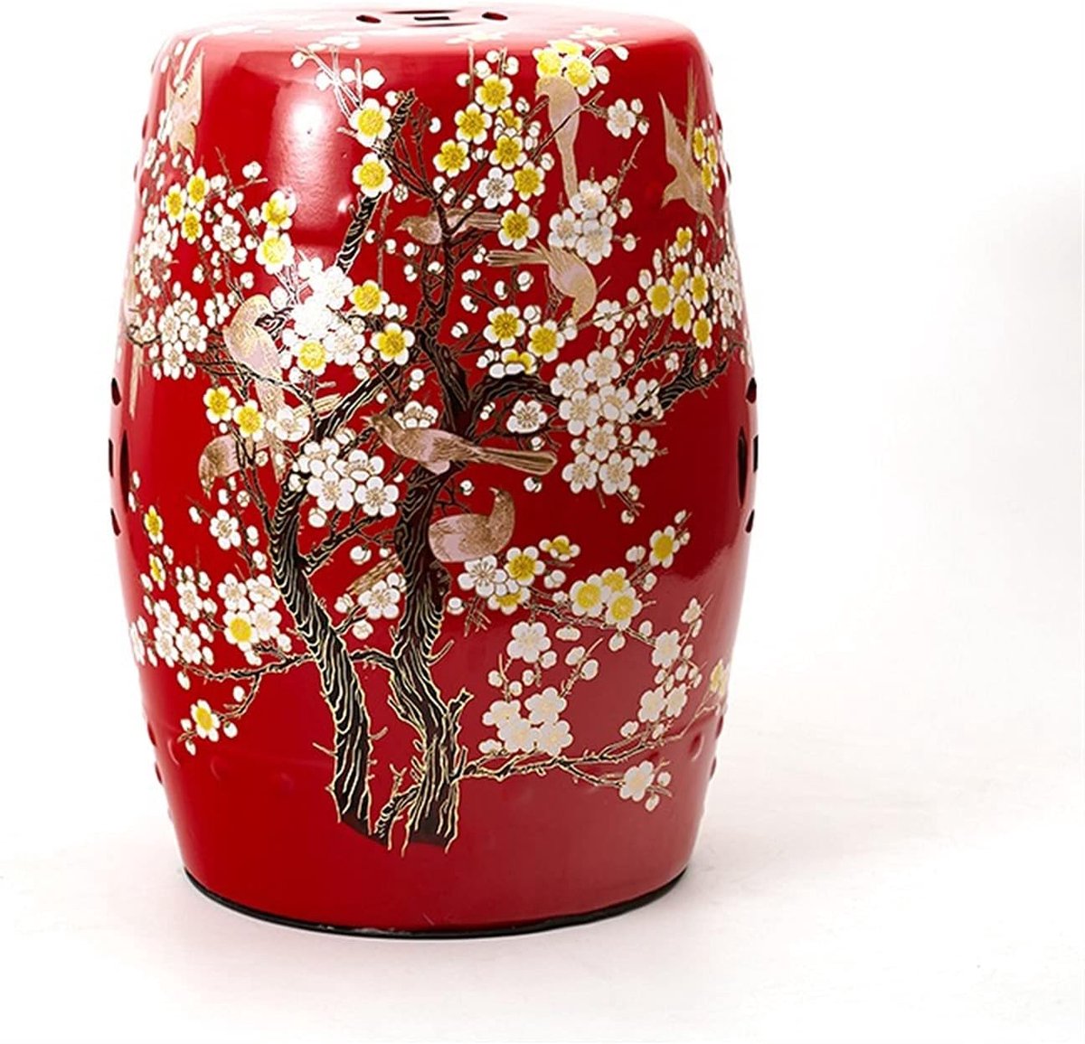 New Chinese Home Drum Stool, Living Room Ceramic Stool Garden Round Stool, Drum, Vintage, for Bedroom, Living Room - ShopVlot