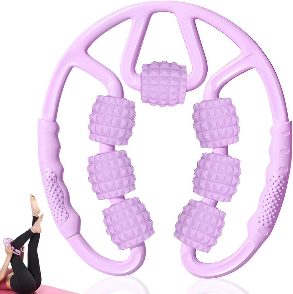 NIUAWASA Cellulite Massage Roller Anti-Cellulite Massager for Leg, Thigh, Arm Neck with 7 Wheels and Handlebar for - ShopVlot