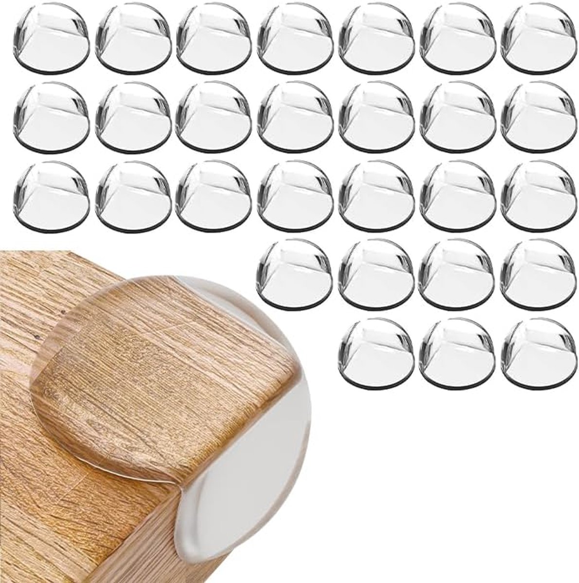 AYNKH 28 Pcs Baby Table Corner Protectors and Edge Protectors with Improved Super Glue for Home, Office, Crib - ShopVlot