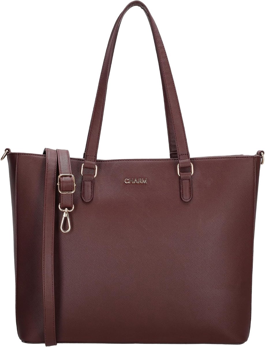 Birmingham Shopper 15.6 inch (34.5x19.2 cm) - Faux leather shoulder bag, Zipped main compartment, Double handles - ShopVlot