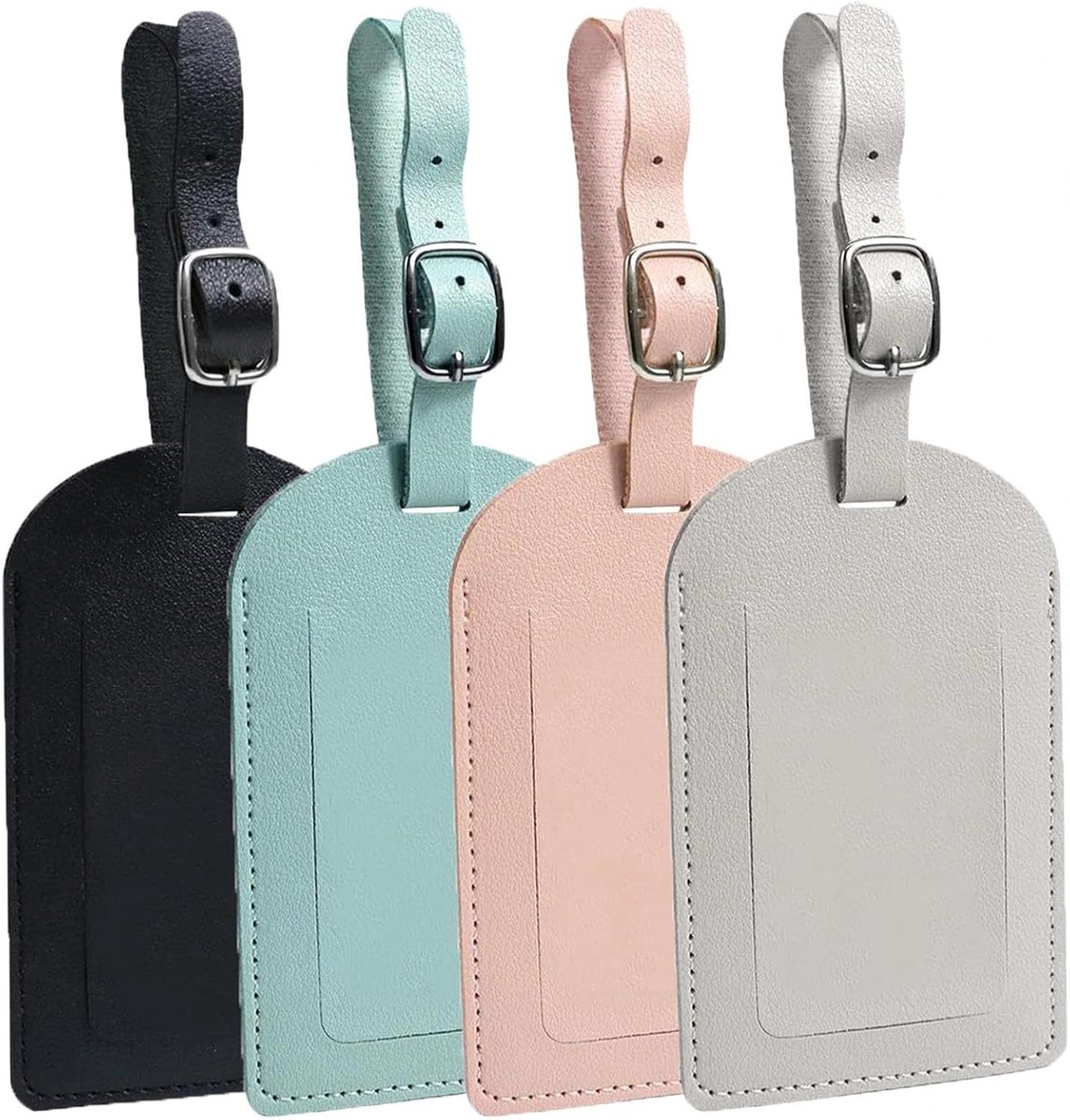 4 Pcs PU Luggage Hangers, with Personal Information Card, Suitcase and Luggage Tags for Travel Bags, Holiday Must Haves - ShopVlot