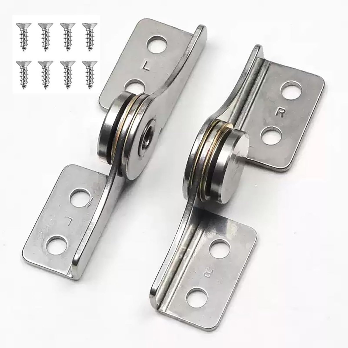 Draaimomentasscharnier van roestvrij staal 304 - 2,0 NM draaimoment, verstelbare demping, 1 paar (L+R) - zilver - ShopVlot