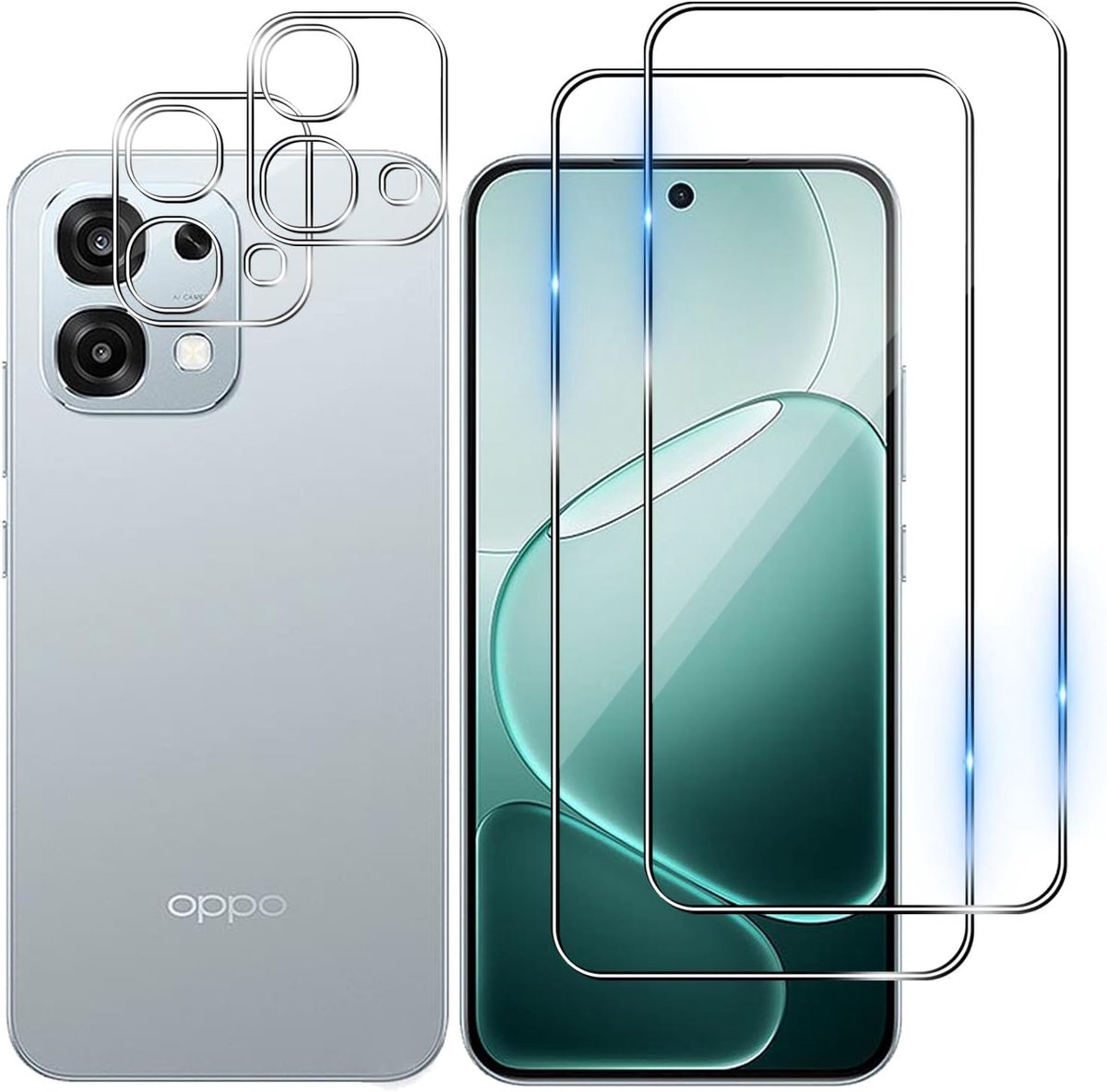 Oppo A6 Pro 5G Screen Protector [2 Pack] + Camera Lens Protector [2 Pack] HD Hardness, 9H Hardness, Bubble-Free - ShopVlot