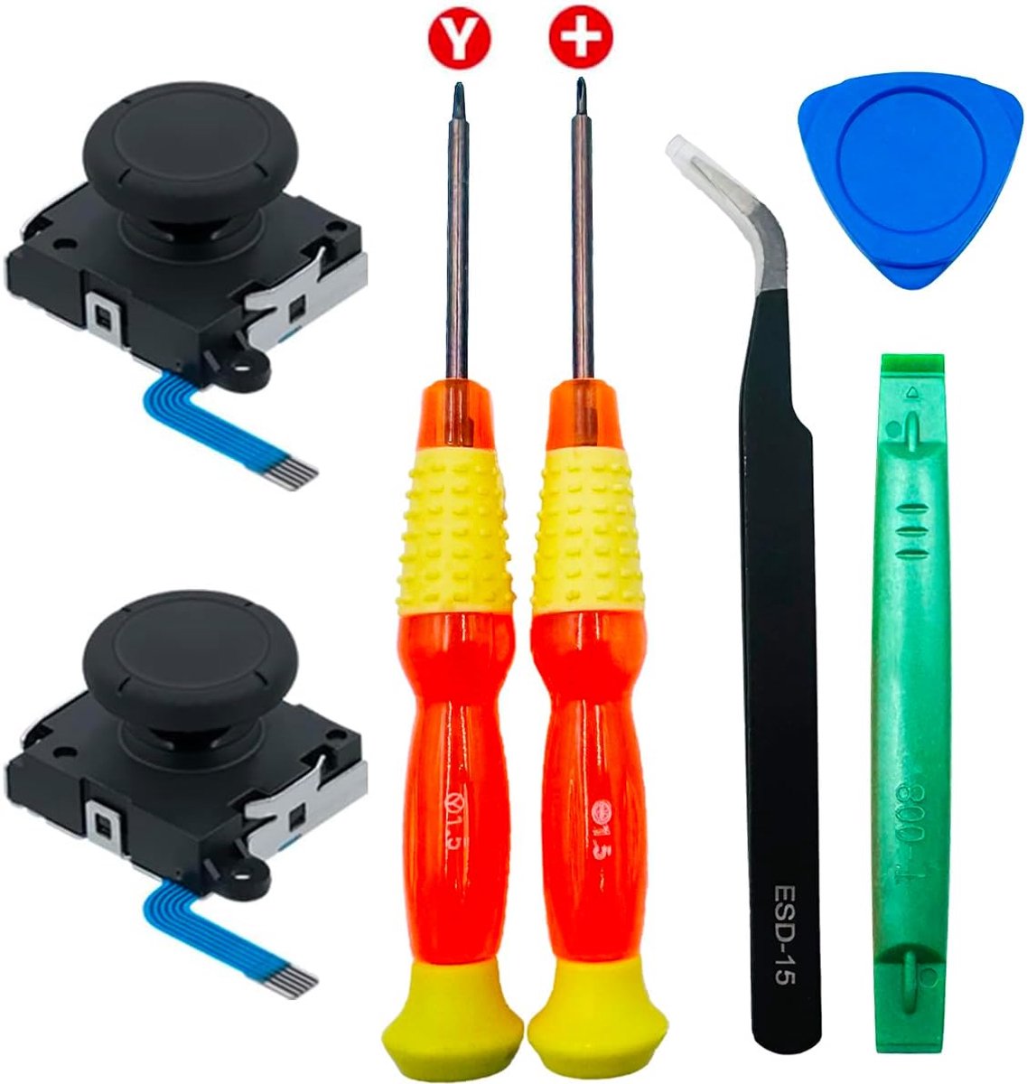 BlueMW 7-in-1 JoyCon Controller Vervanging Stick Accessoires Repair Kit voor NS Switch/Switch OLED/Switch Lite Analoge - ShopVlot