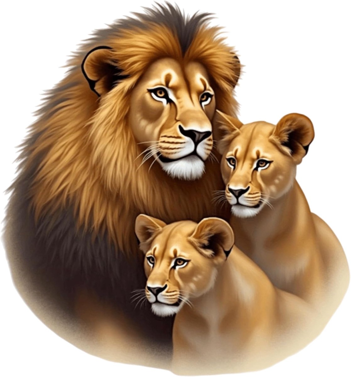 Leeuw Familie autostickers - 5,5 inch waterdichte vinylstickers, duurzame glanzende bumperstickers voor auto's - ShopVlot