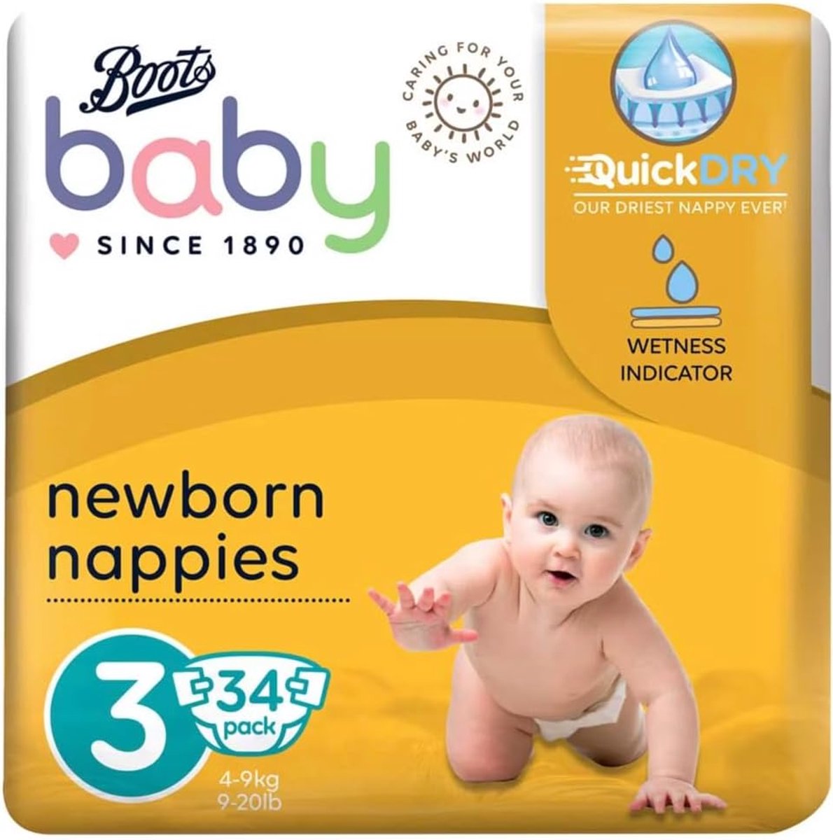 Laarzen Baby Super Dry Maxi Luiers Maat 3 34s, 0% Parfum/Lotion of Geur - Super Absorberend - ShopVlot