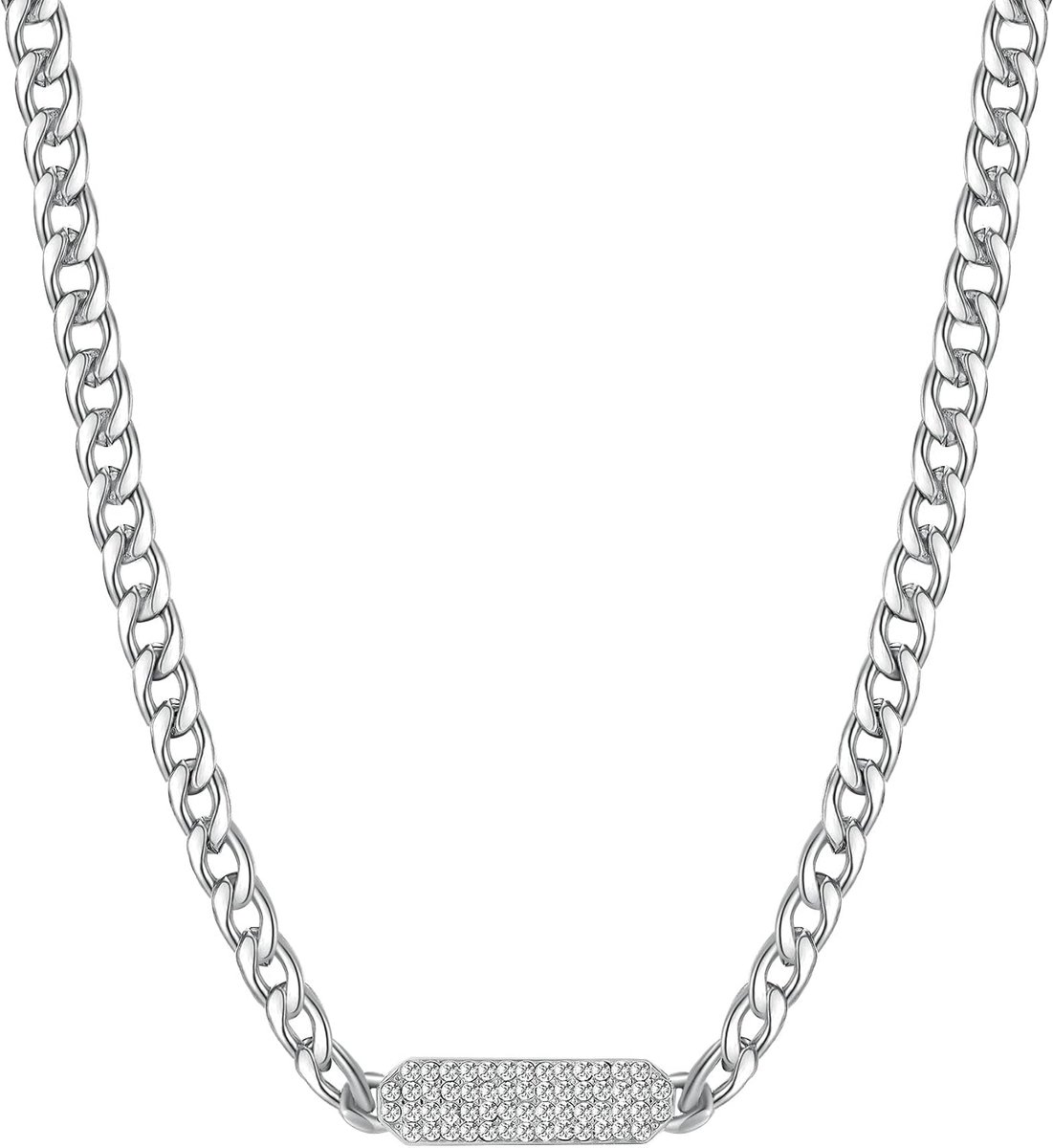 Brosway Dameshalsketting Symphonia van Staal met Kristallen Sieraden BYM99 - ShopVlot