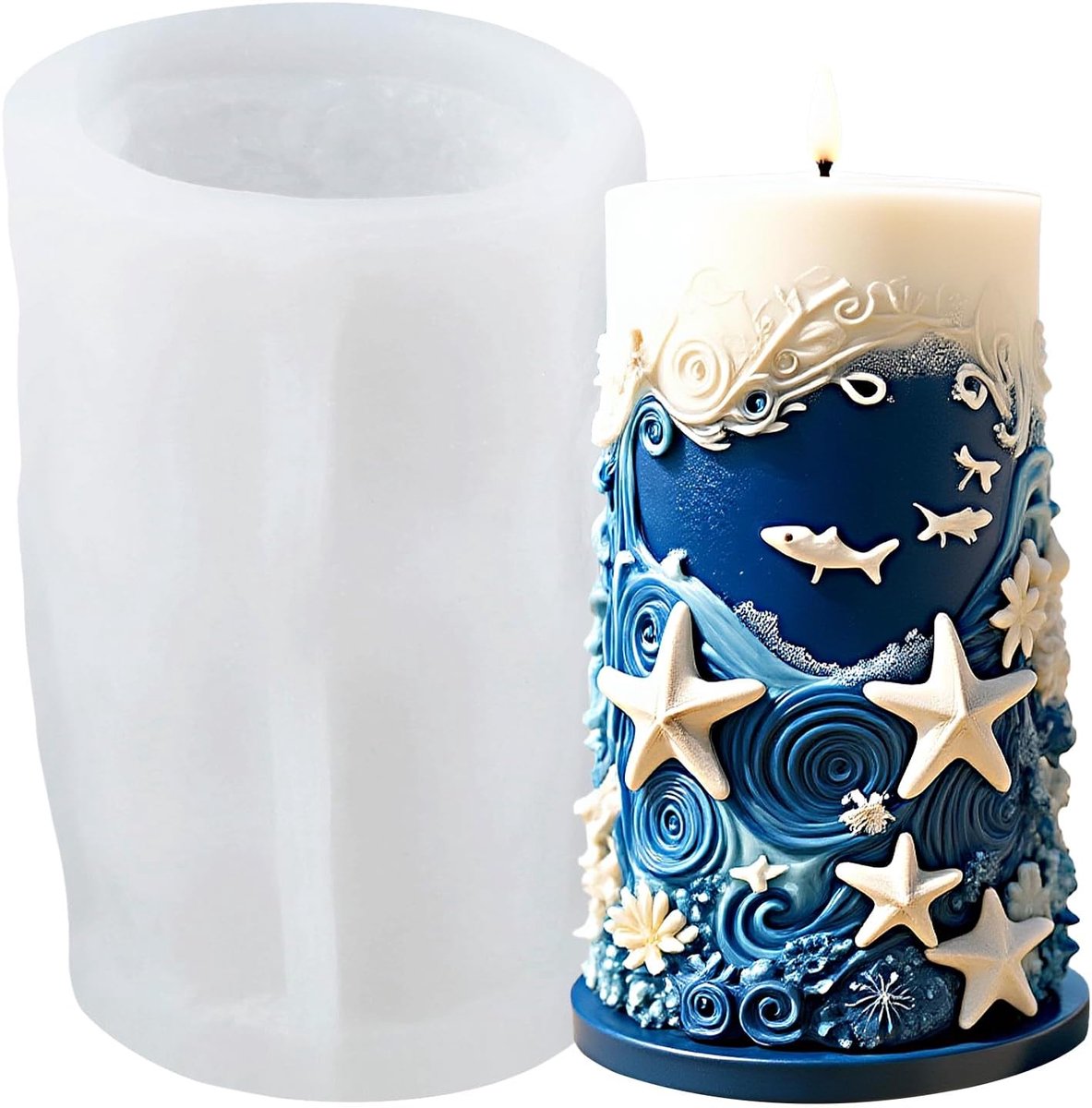 XIAOSHUI Starfish Pillar Candle Mould, Highly Resin Casting Mould Silicone Mould for Aromatherapy Making Candles - ShopVlot
