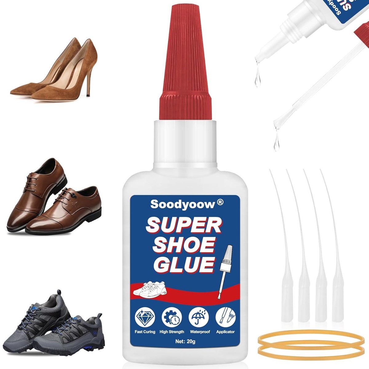 Extra sterke, waterdichte en snel drogende schoenlijm voor leer, sneakers, sandalen en laarzen - 20 g verpakking