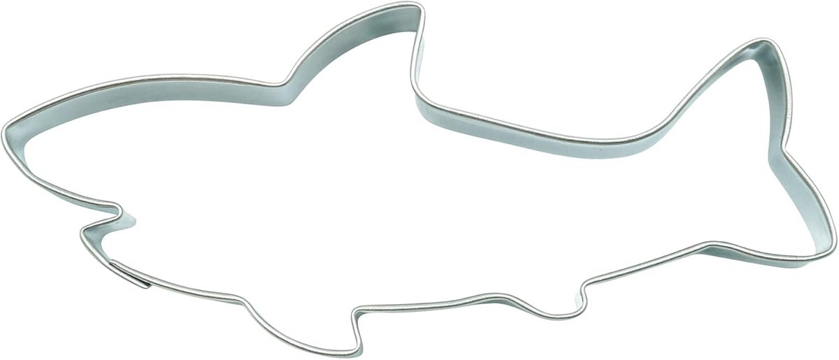 BekkiB - Shark's cutter - approx. 9.5 x 4.5 cm - Dishwasher safe shark cookie cutter made of stainless steel - ShopVlot