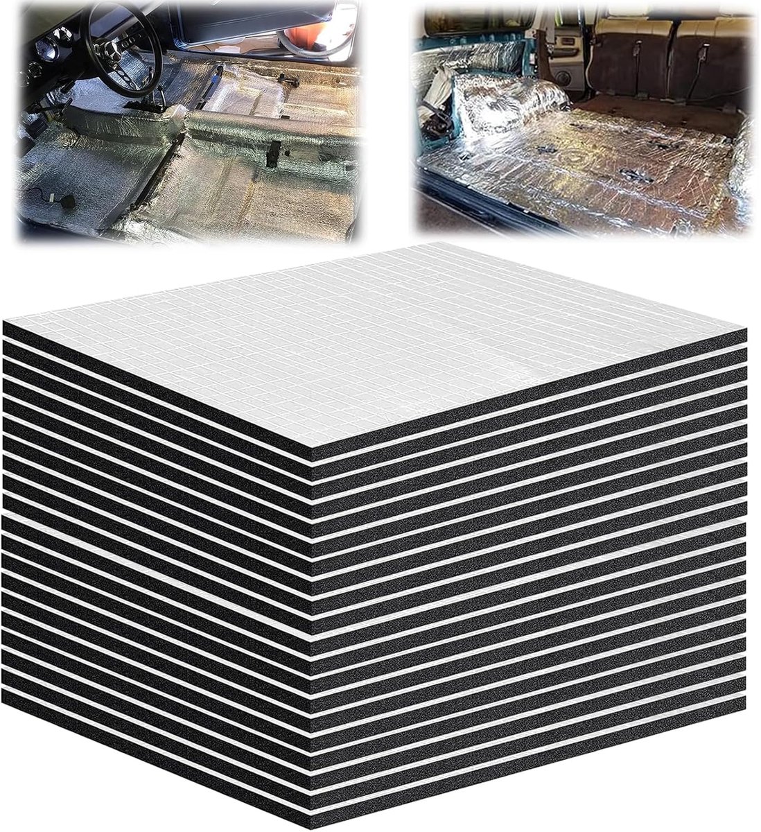Pack of 20 Car Insulation Mats 40 x 25 cm Sound Insulation Mat Foam Anti-Thumb Mat Self Adhesive Car Insulation - ShopVlot