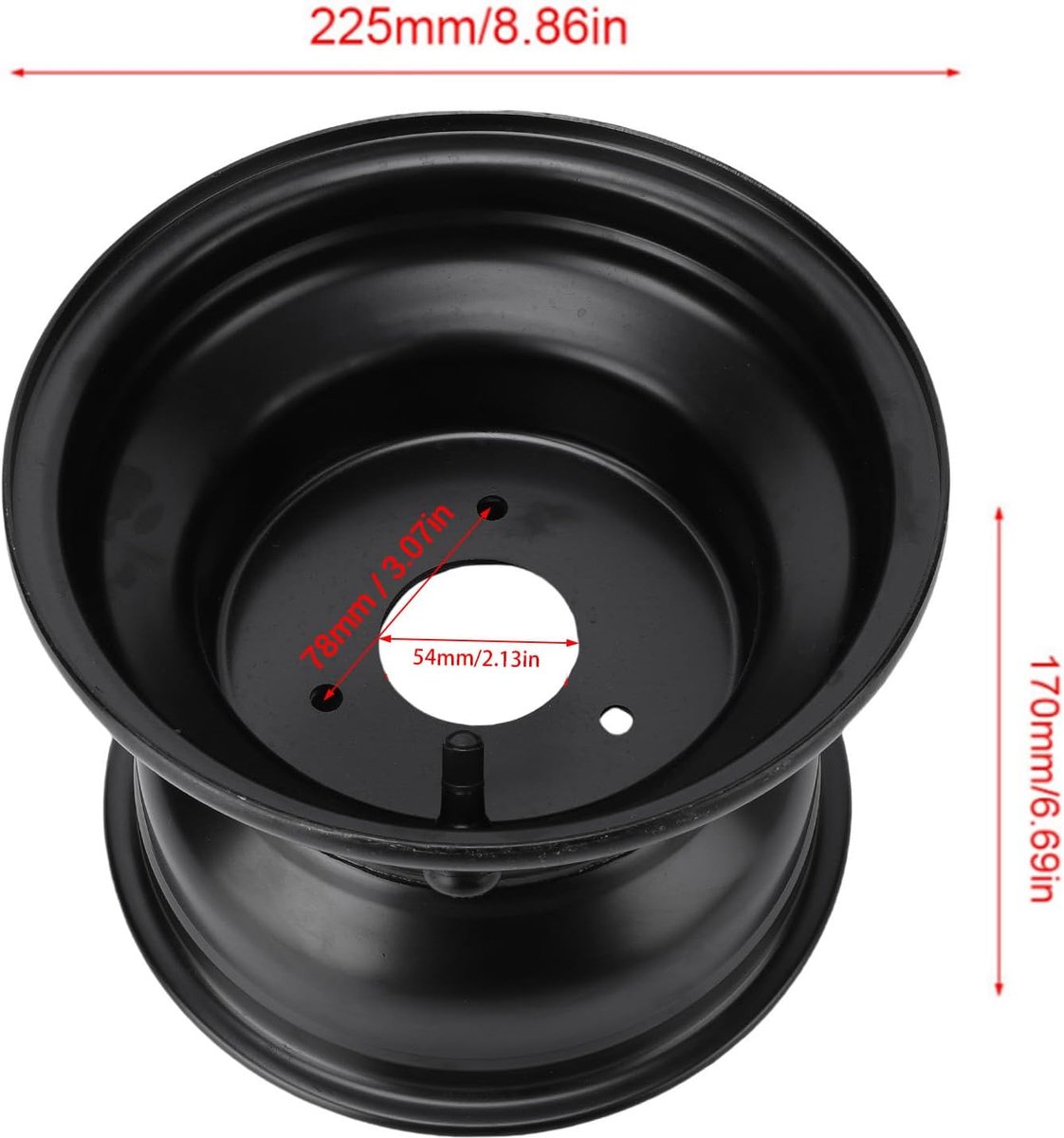 Generic 18X9.50-8 ATV-velg Stevig Metalen Ontwerp Stijlvolle Uitstraling voor Quads Zwart (3 kopje) - ShopVlot