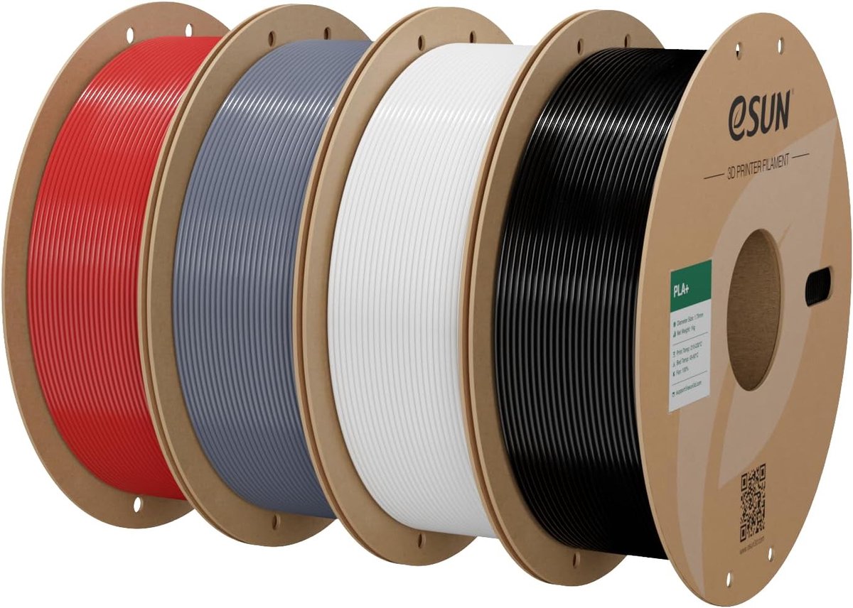 eSUN PLA+ Filament 1.75mm, 3D Printer Filament PLA Plus 4KG Fire Red,Gray,Cold White,Black - ShopVlot