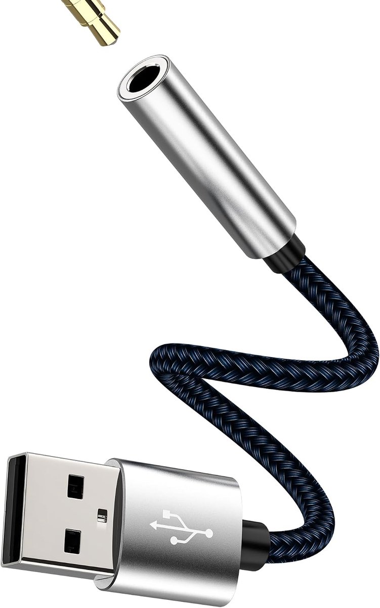 USB naar 3,5 mm hoofdtelefoonaansluiting adapter voor audiokabel DAC interface geluidskaart pc auto microfoon externe - ShopVlot