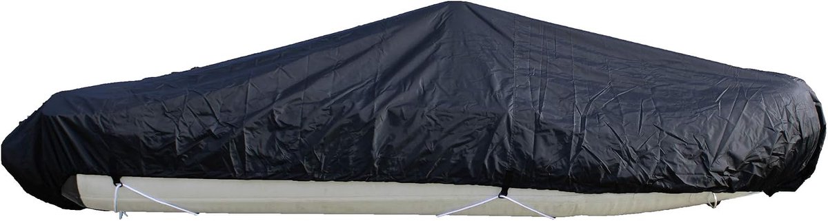 Rubber boat cover Black Tarpaulin 200D - 370-420 cm long x 180 cm wide - Universal all-weather cover - ShopVlot