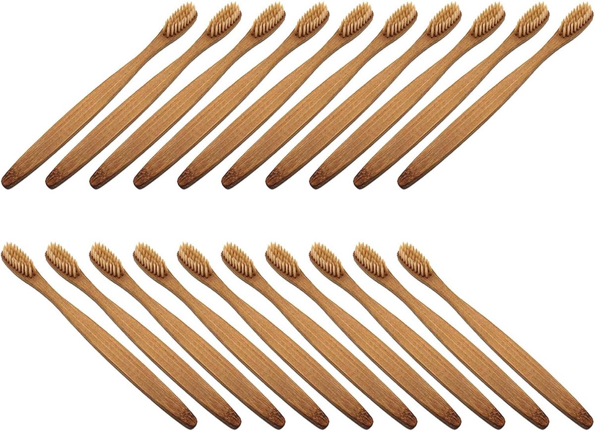 50 Pcs Bamboo Toothbrushes with Soft Natural Bristles, Durable Toothbrushes for Sensitive Gums Environmentally - ShopVlot