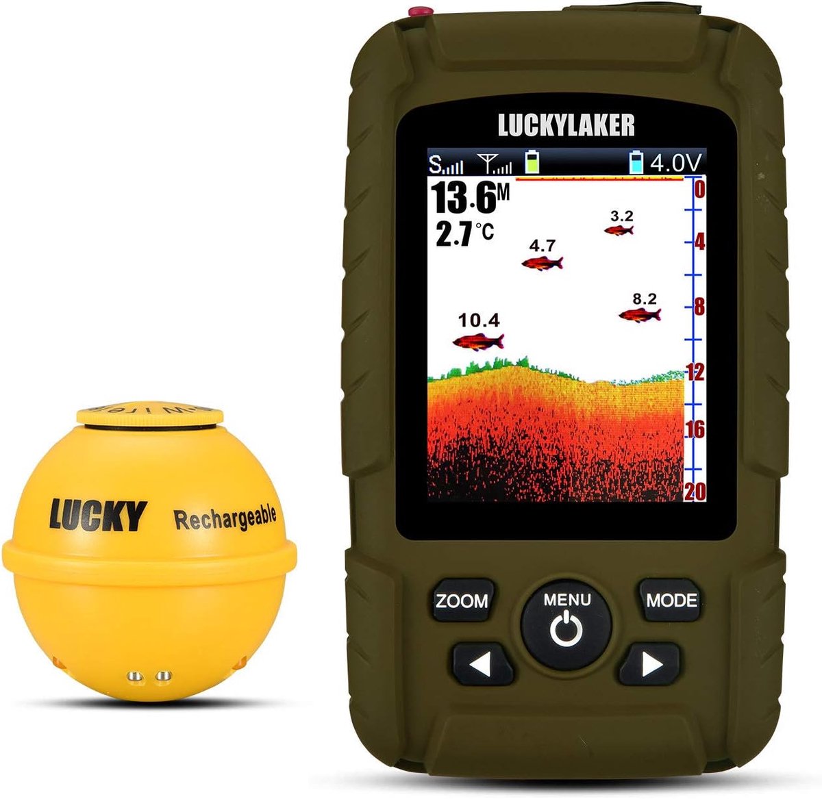 LUCKY Portable Sonar Fish Finder Boat Depth Fishing Fischfinder Waterproof Handheld Wireless Fish Finder Kayak Depth - ShopVlot