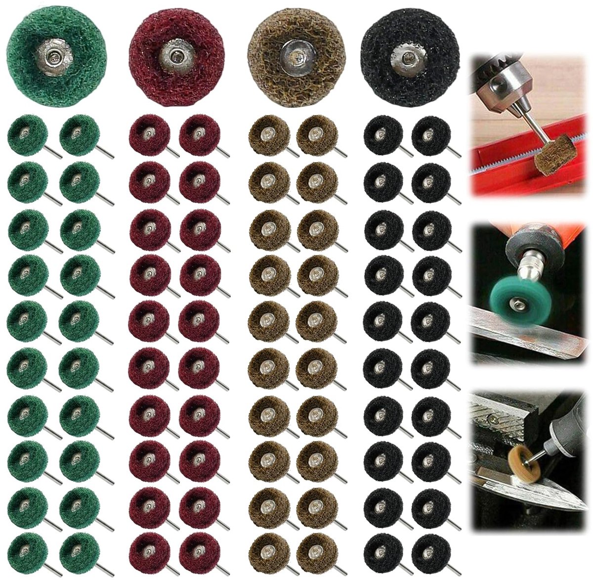80 Pieces 25 mm Grinding Wheels Polishing Wheels Set Abrasive 120/180/320/400 Grit Polishing Attachment Cordless - ShopVlot