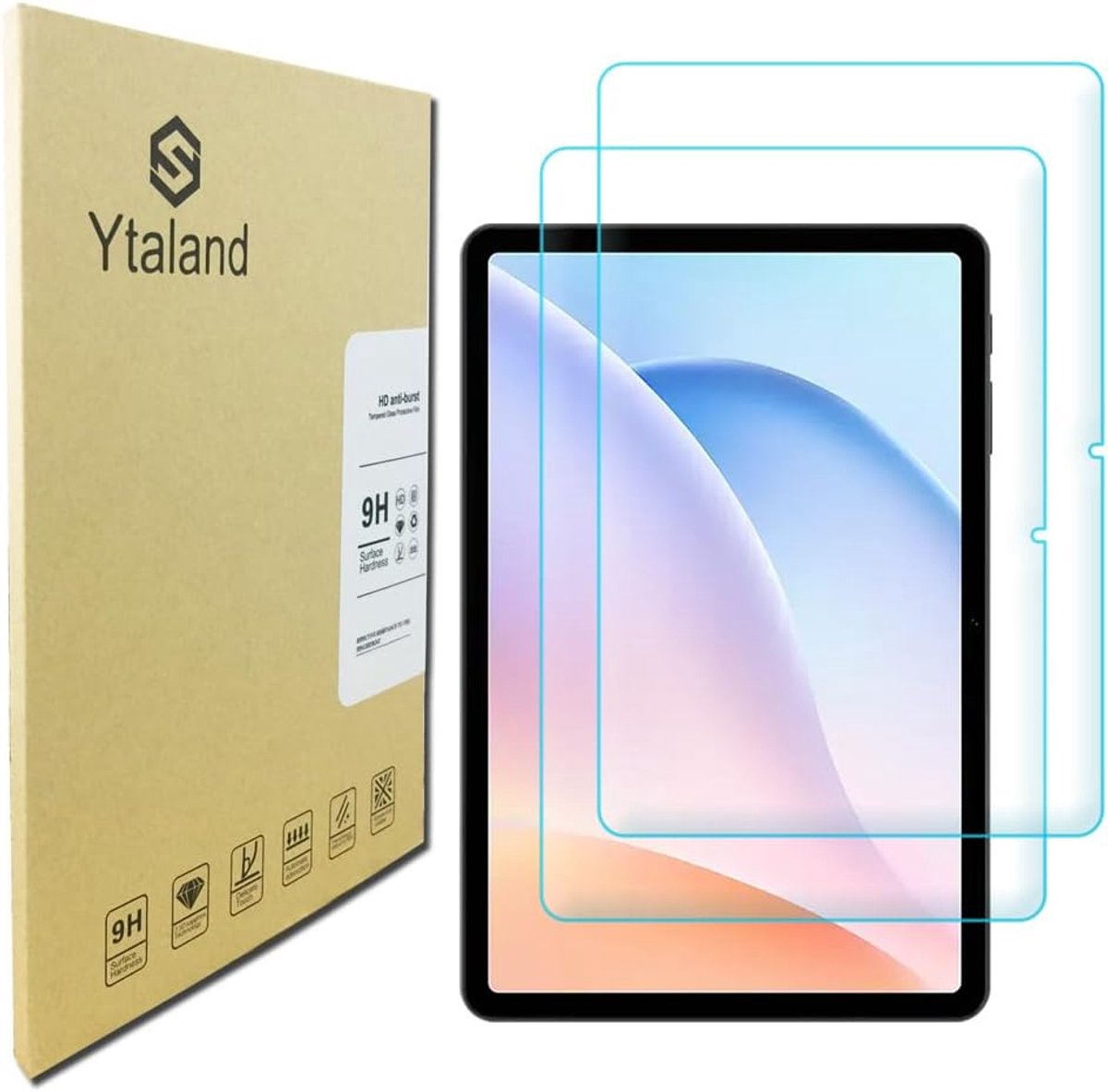 Ytaland Beschermfolie voor Doogee Tab A9/Tab A9 Pro 10 inch tablet, 2 stuks 9H hardheid displaybescherming - ShopVlot