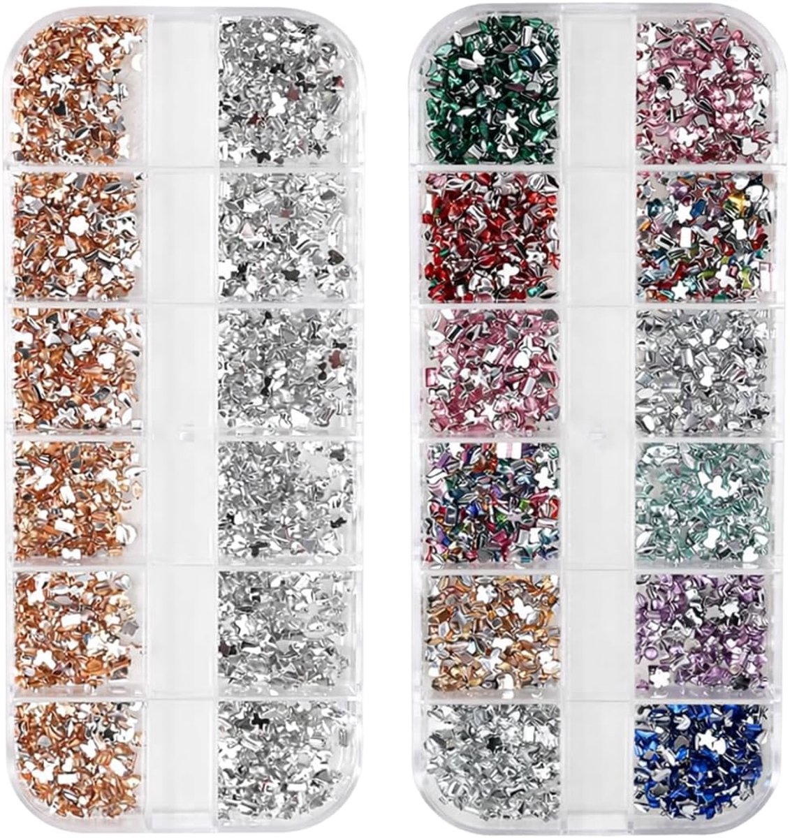 Nagelstrassteentjes 2000 stuks - kleurenmix - bliksemstrassteentjes - perfect voor knutselprojecten - ShopVlot