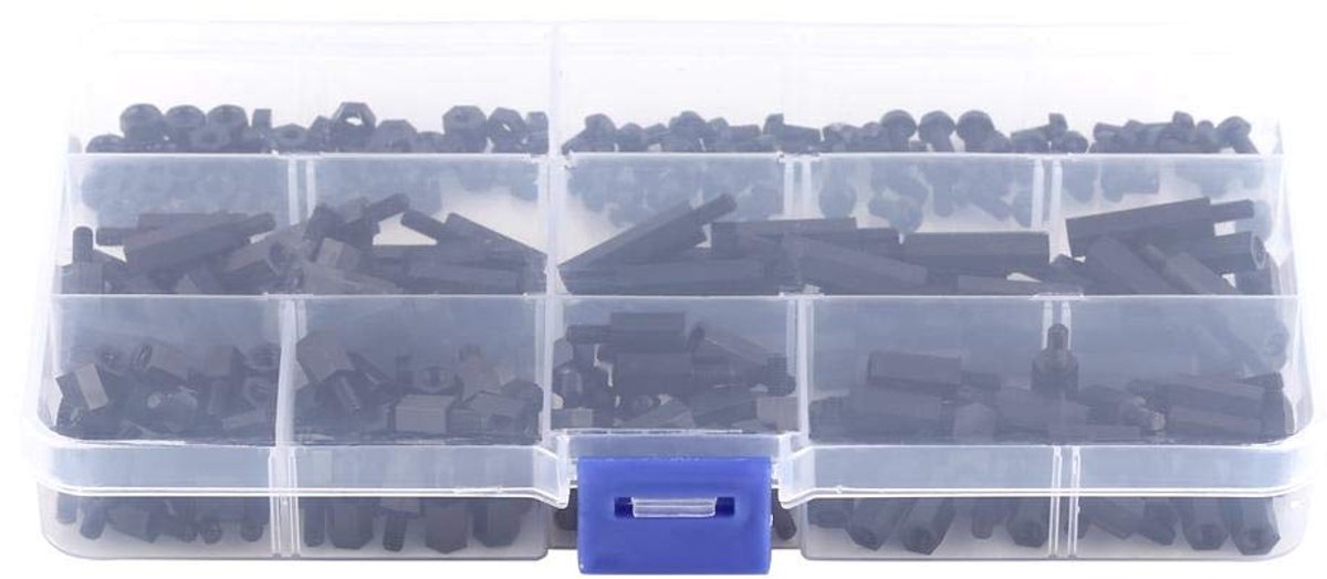 Nylon standoff set M2/M3 - Man/vrouw hex kolom spacer - 250 stuks met opbergdoos - Perfect voor PCB kaarten - ShopVlot