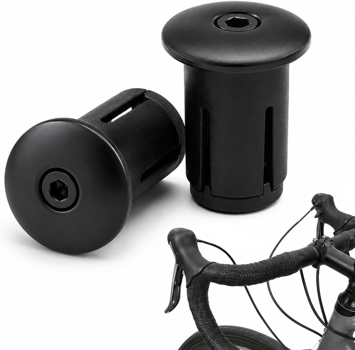 Fietsstuurdoppen 2 stuks - schokdemping verzegeld - eenvoudige bediening - voor racefiets en mountainbike - ShopVlot