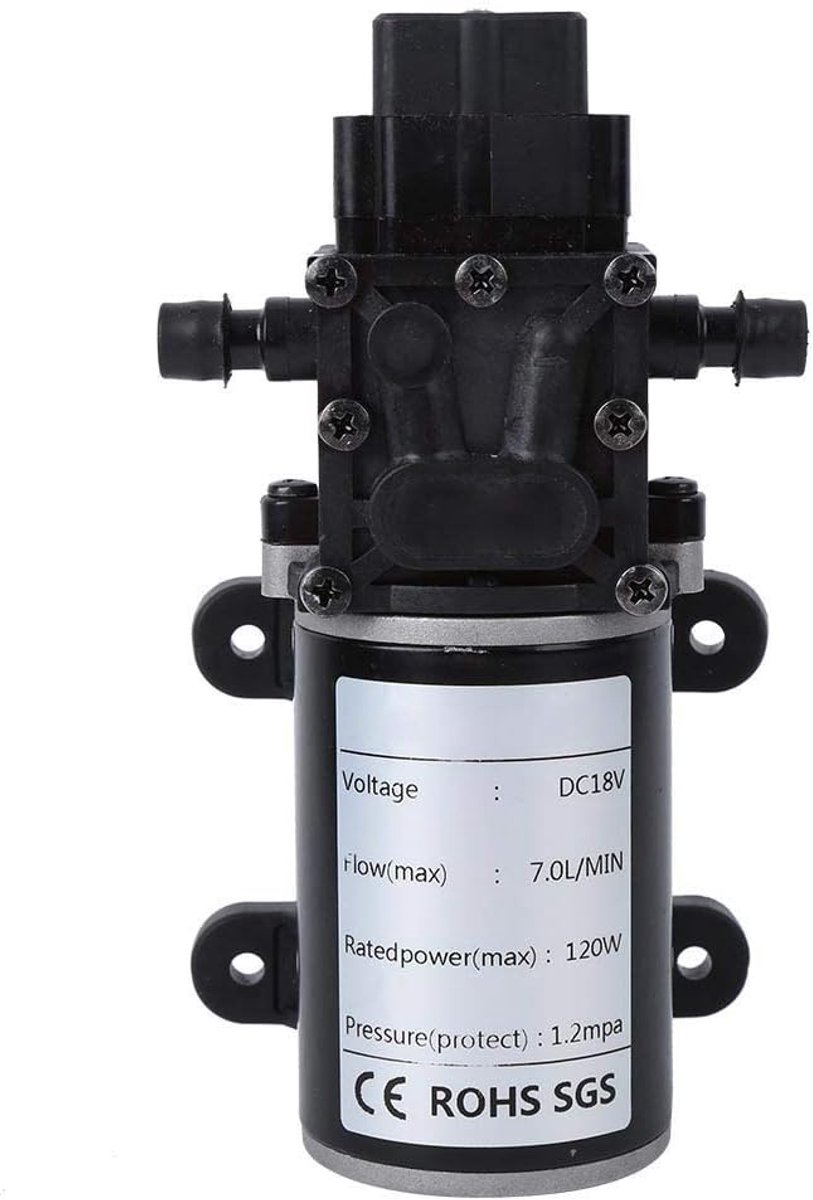 Zelfaanzuigende membraanpomp 12V/18V - 120W - Hoge druk - Ideaal voor waterpompsystemen - ShopVlot
