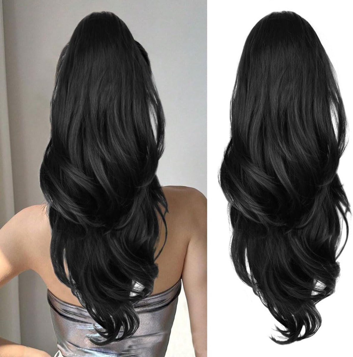 Ponytail extension wavy - synthetisch haar - natuurlijk ogend - eenvoudig te bevestigen - ShopVlot