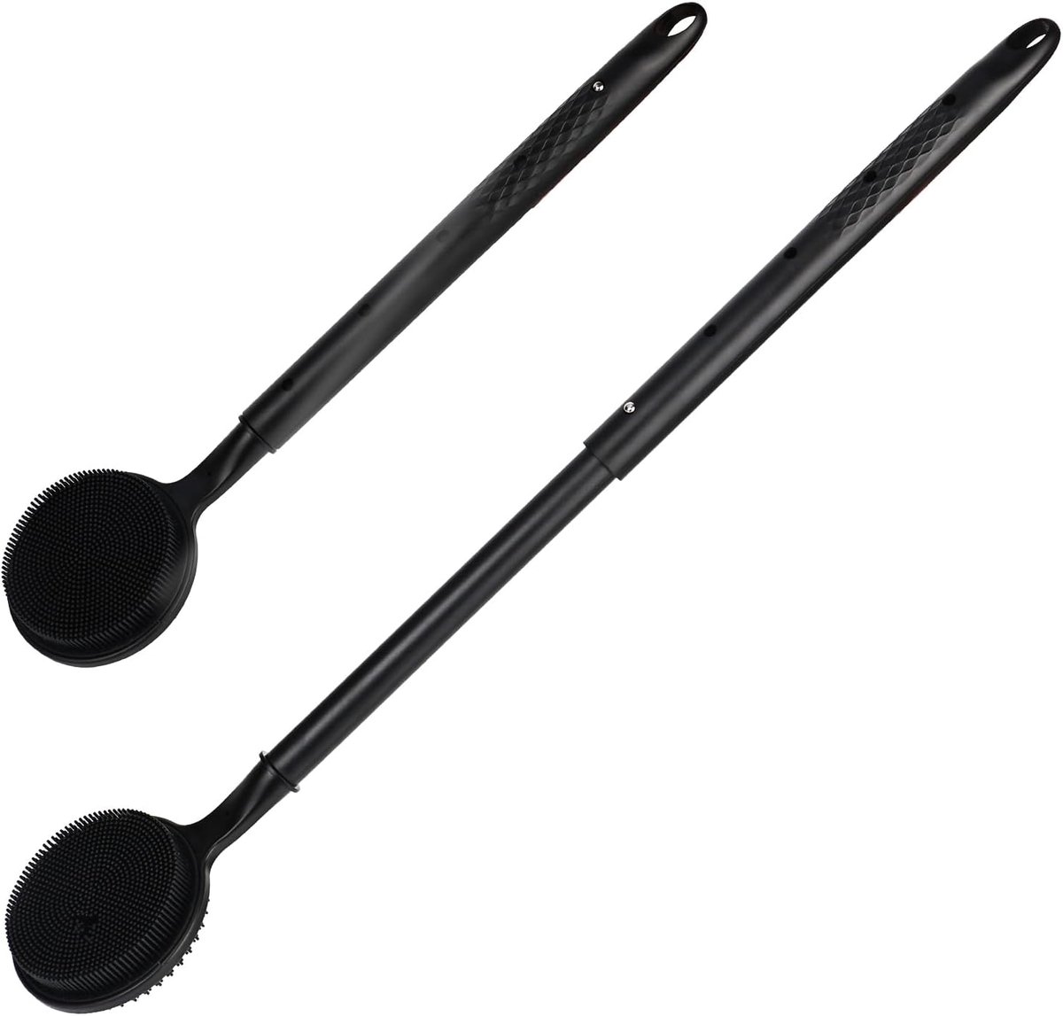 Doucheborstel met verstelbare handgreep 40-60 cm - siliconen dubbelzijdig - antislip grip - ShopVlot