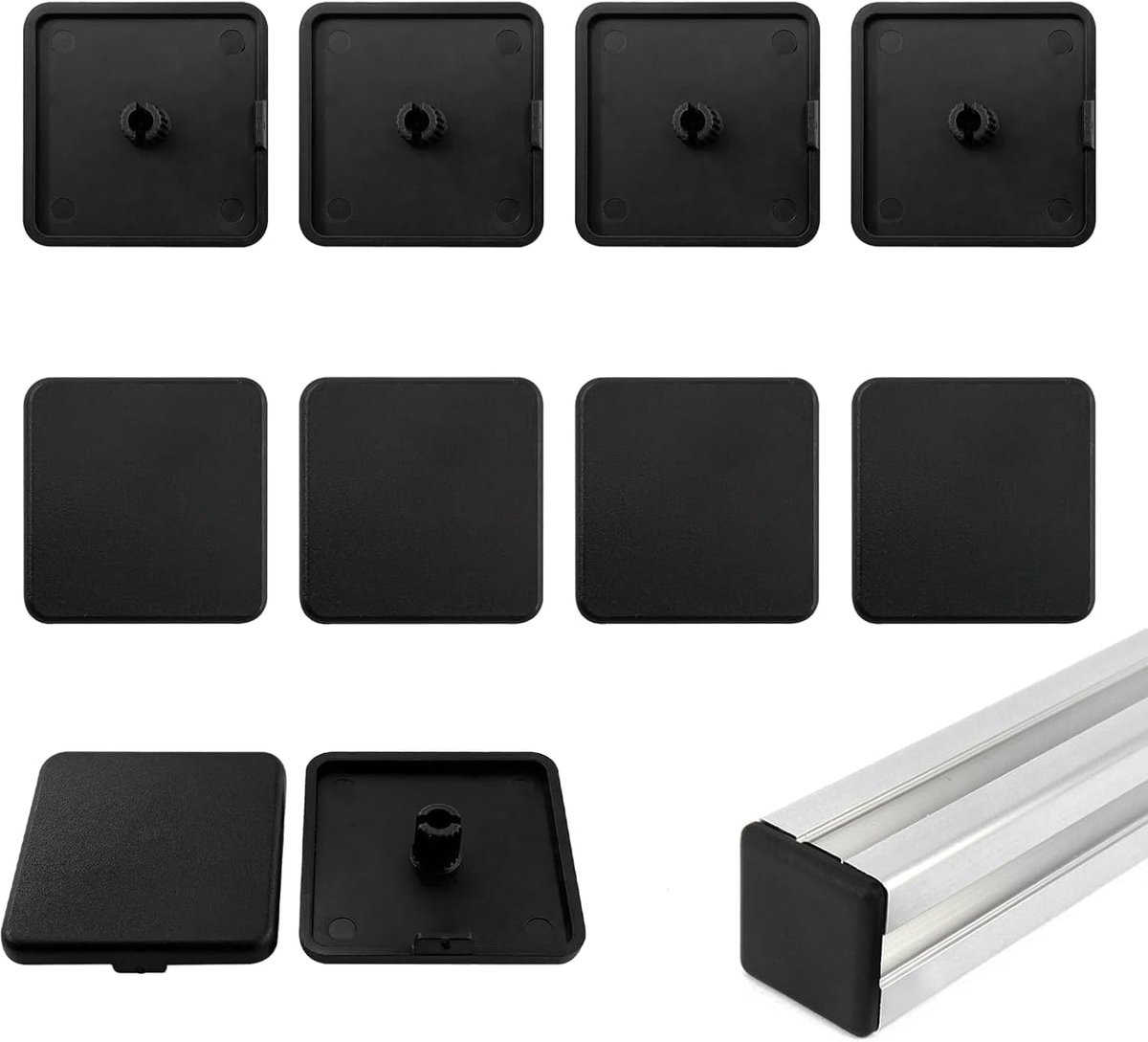 Eindkap Aluminium Profiel 40x40mm - Zwart - Geschikt voor 4040 profielen - Perfecte afwerking - ShopVlot