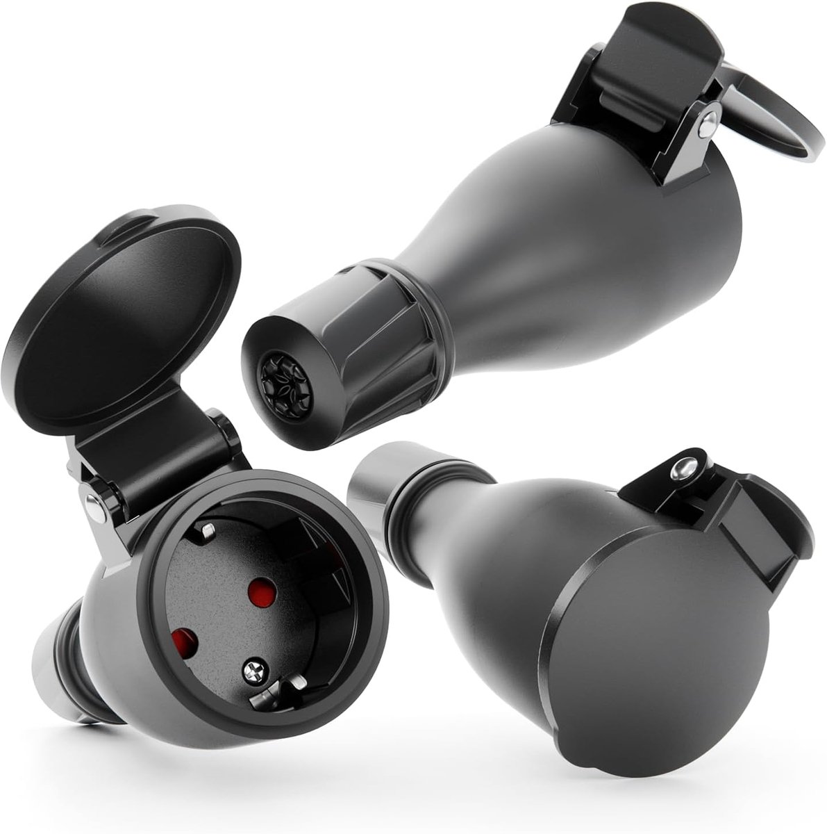 Schuko koppeling 230 V - waterdicht IP54 - geaarde stopcontact met knikbescherming - ideaal voor buitengebruik - ShopVlot
