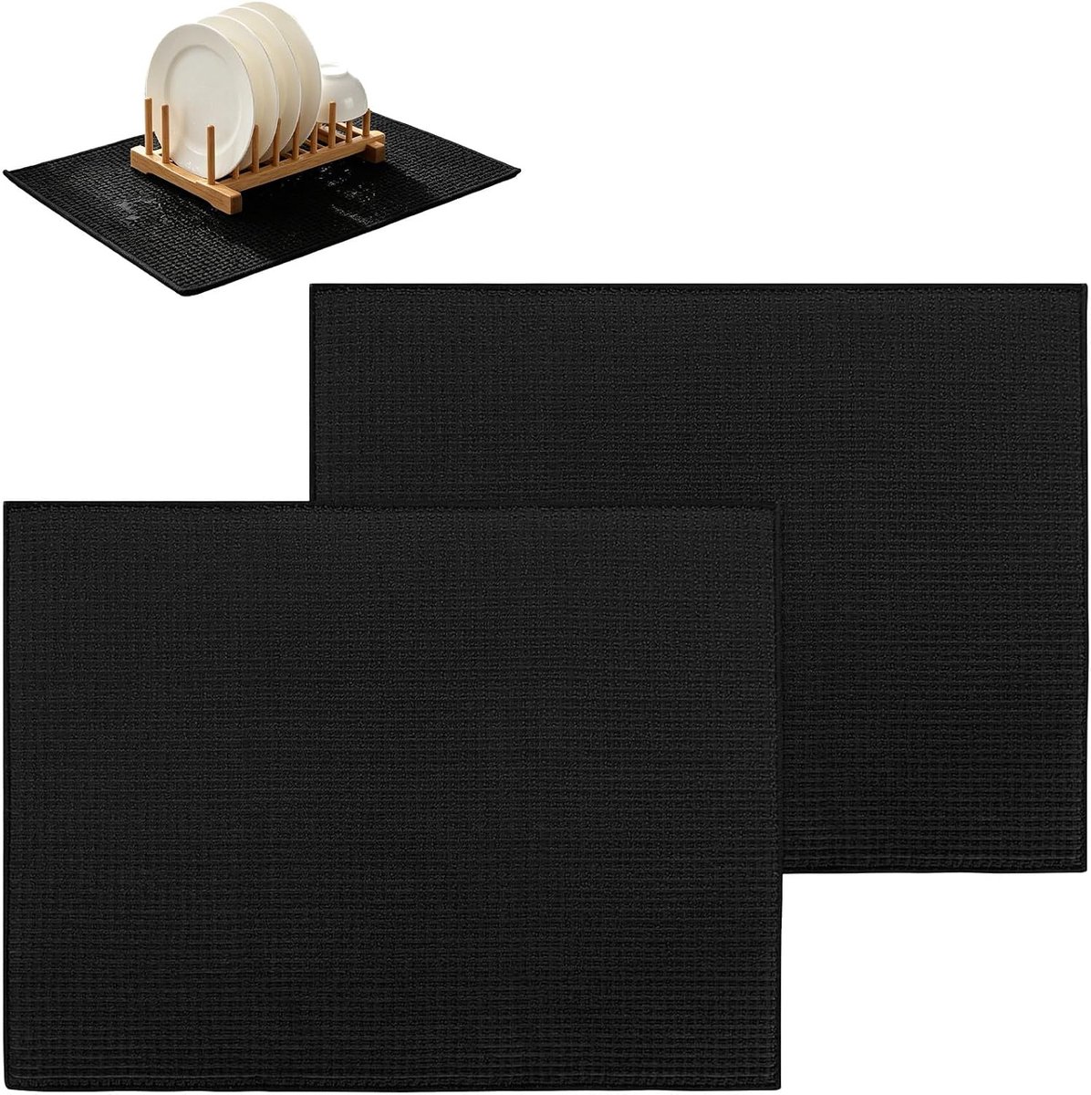 Droogmat 50 x 38 cm - microvezel - sneldrogend - beschermt het aanrecht - ShopVlot