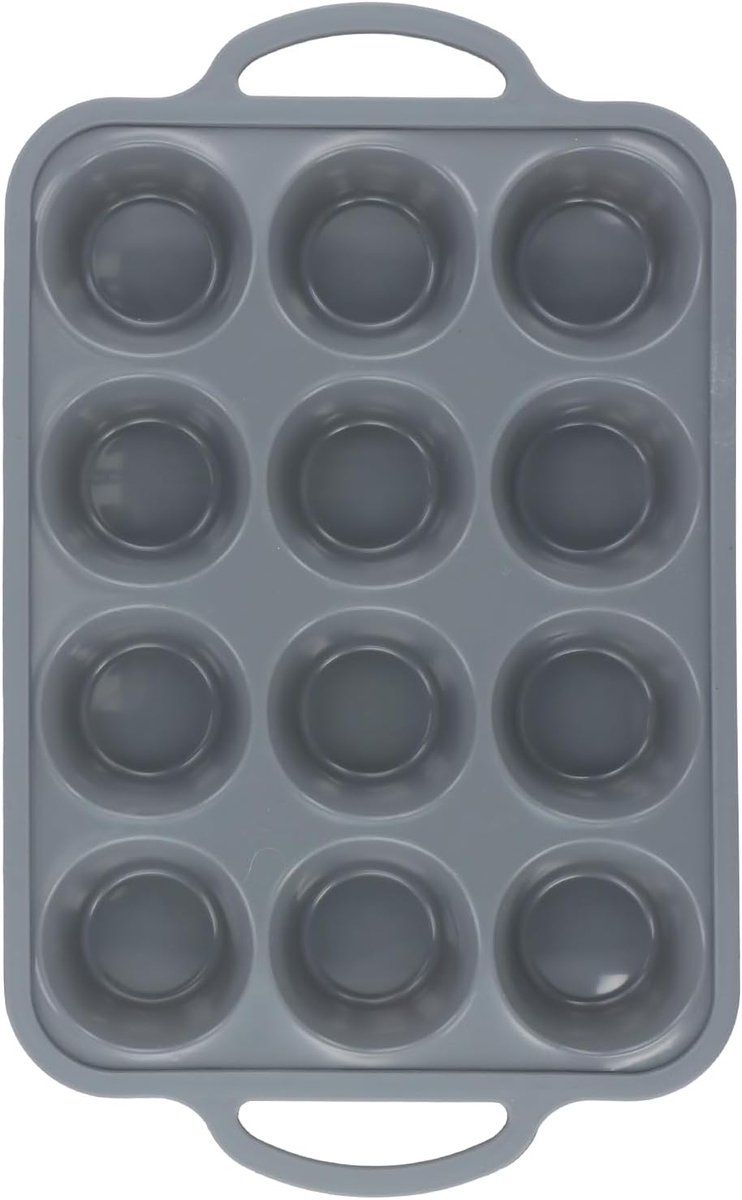 Muffin tray voor 12 muffins - silicone met metalen frame - anti-aanbaklaag - ideaal voor cupcakes en brownies - ShopVlot