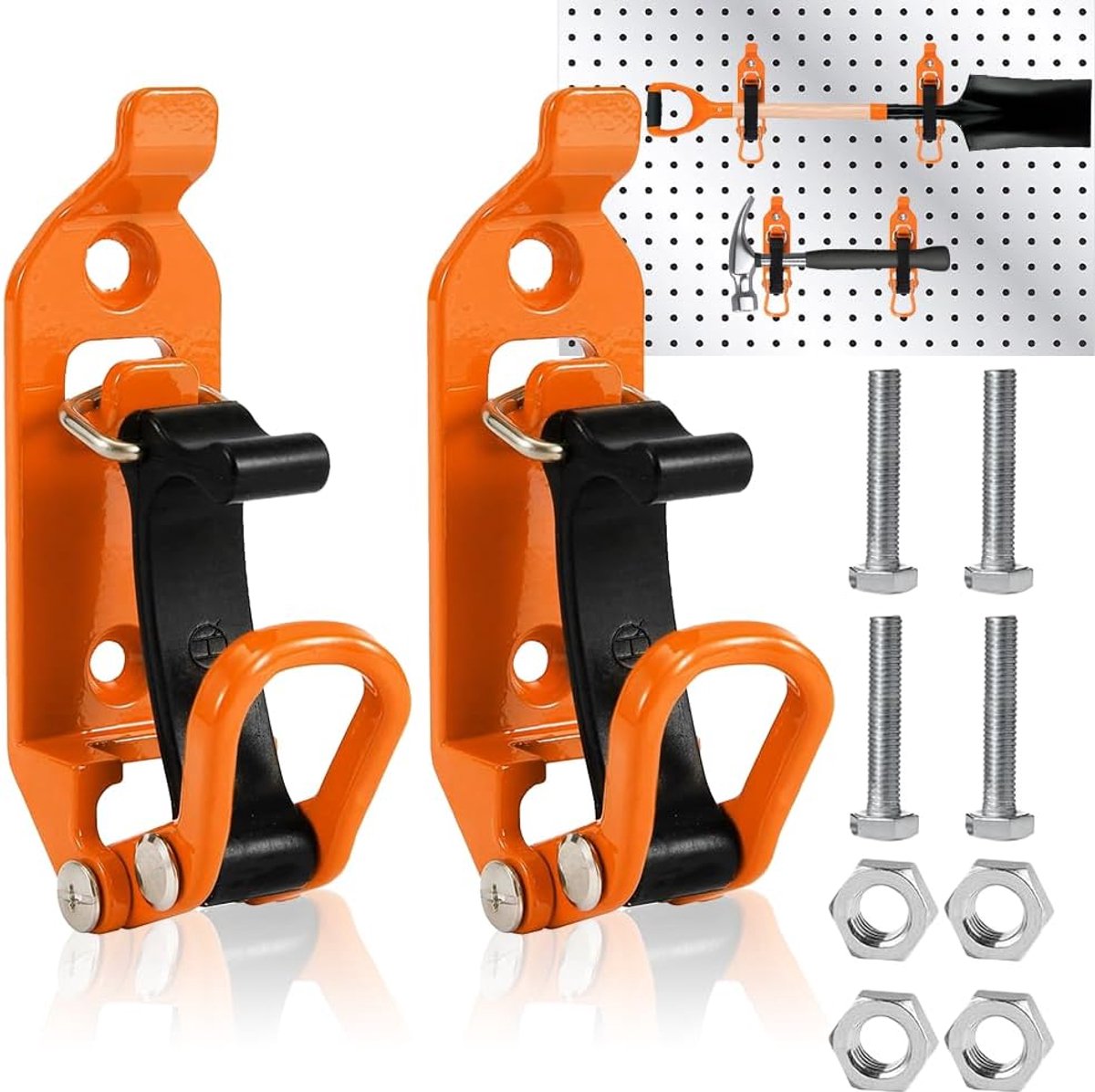 Schep houders pack van 2 - Zinklegering met rubber - Muurbevestiging - Ideaal voor dakdragers - ShopVlot