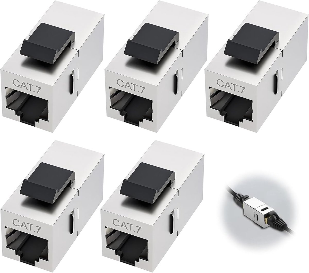 Rj45 keystone 5 stuks - Cat 7 - vermindert EMI/RFI storing - ideale oplossing voor netwerkverbinding - ShopVlot