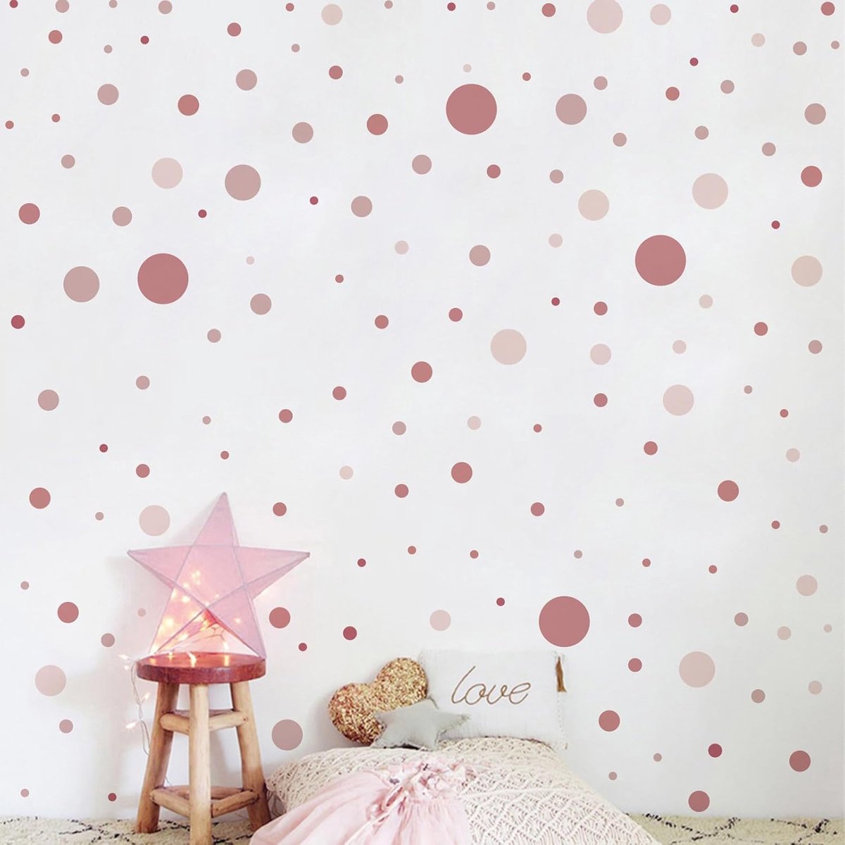 Wandstickers voor kinderkamer - 140 pastelkleurige stippen - wanddecoratie - eenvoudig aan te brengen - ShopVlot