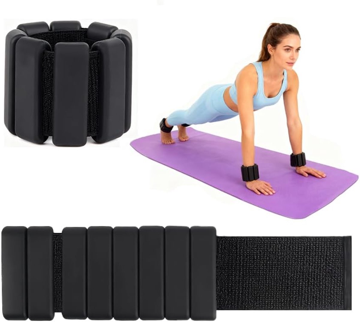 Enkelgewichten 0.45kg - Zwart - Verstelbaar - Ideaal voor yoga en dans - ShopVlot