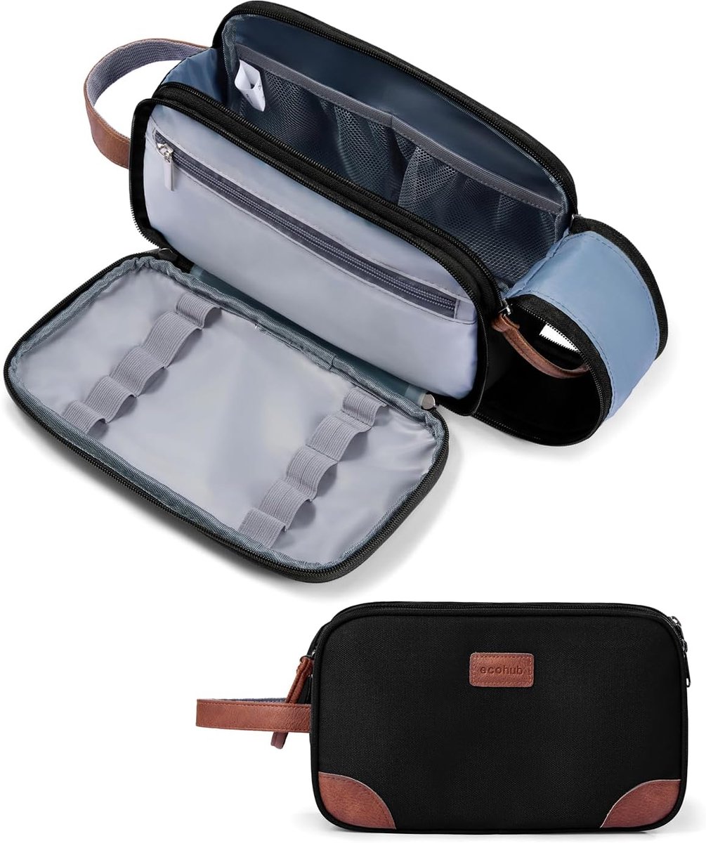 Toilettas voor mannen 26x15x12 cm - waterdicht - gerecycled materiaal - ideaal voor reizen - ShopVlot