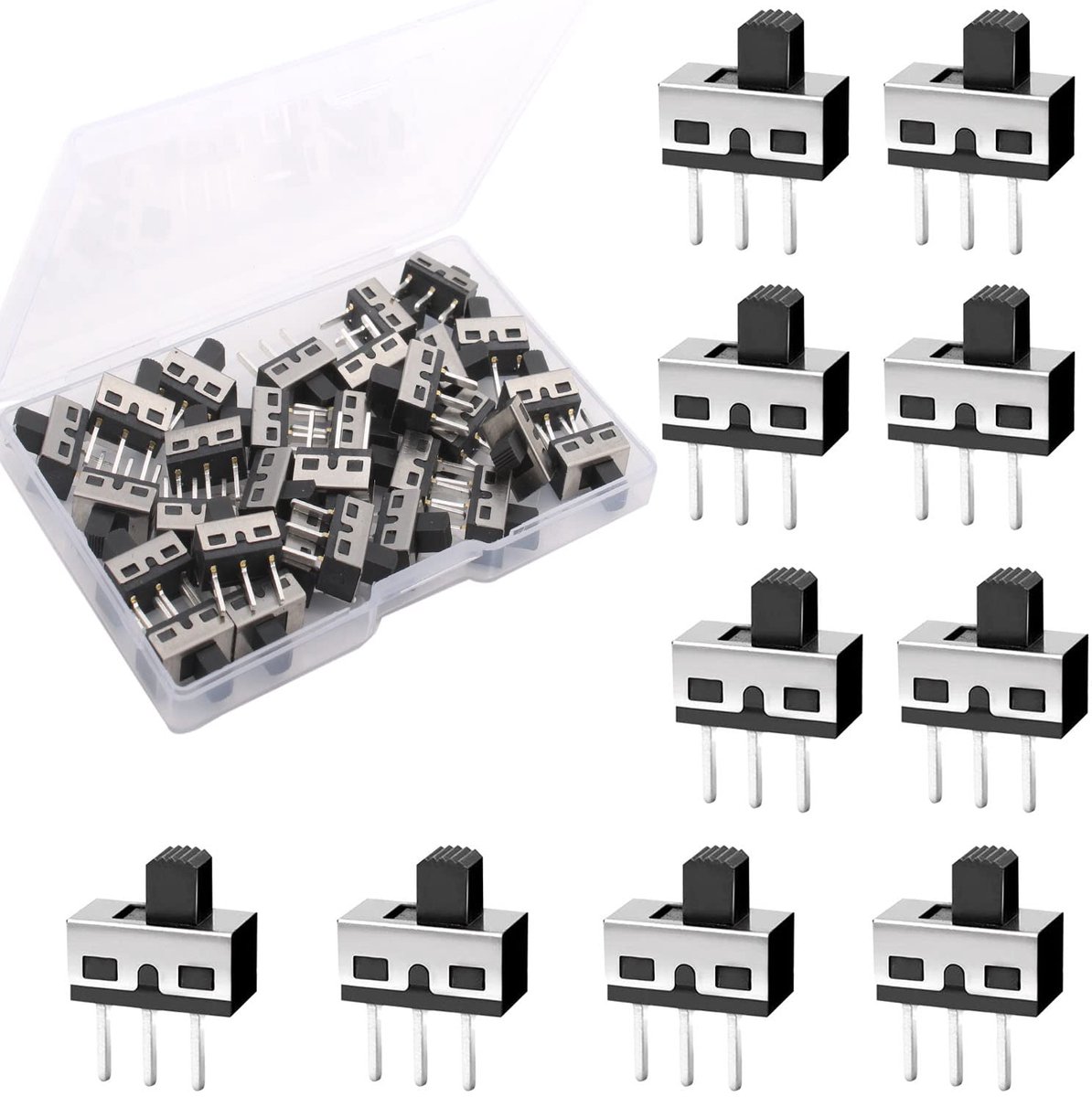 Slide switch 1P2T - 3 polen - Micro schakelaar - Ideaal voor PCB's - ShopVlot