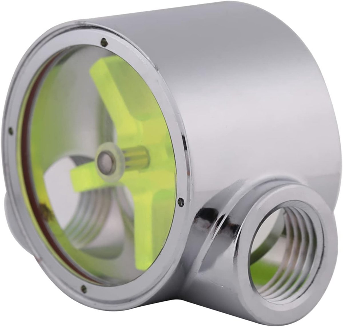Computer waterkoeling flowmeter G1/4" - tungsten legering - groen impeller - controleert waterstroom - ShopVlot