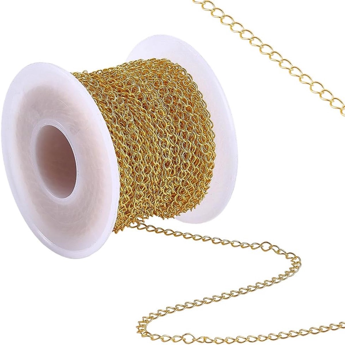 Ketting 20m - Plated Messing - 4x3mm Links - Voor Sieraden en Ambachten - ShopVlot