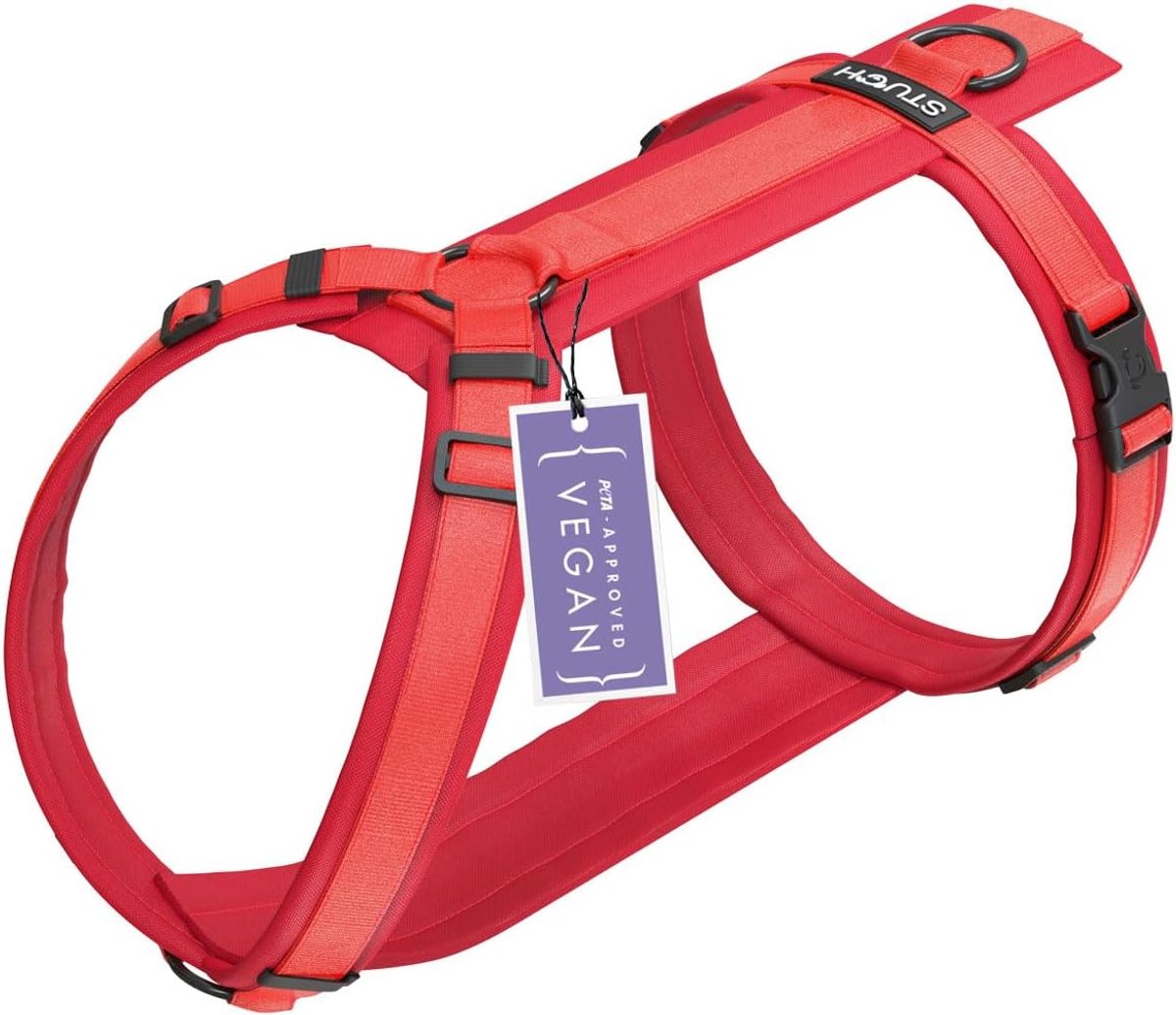 STUCH Dog Harness Adjustable Nylon Padded Harness for Small Medium Large Dogs (Red, XS) - ShopVlot