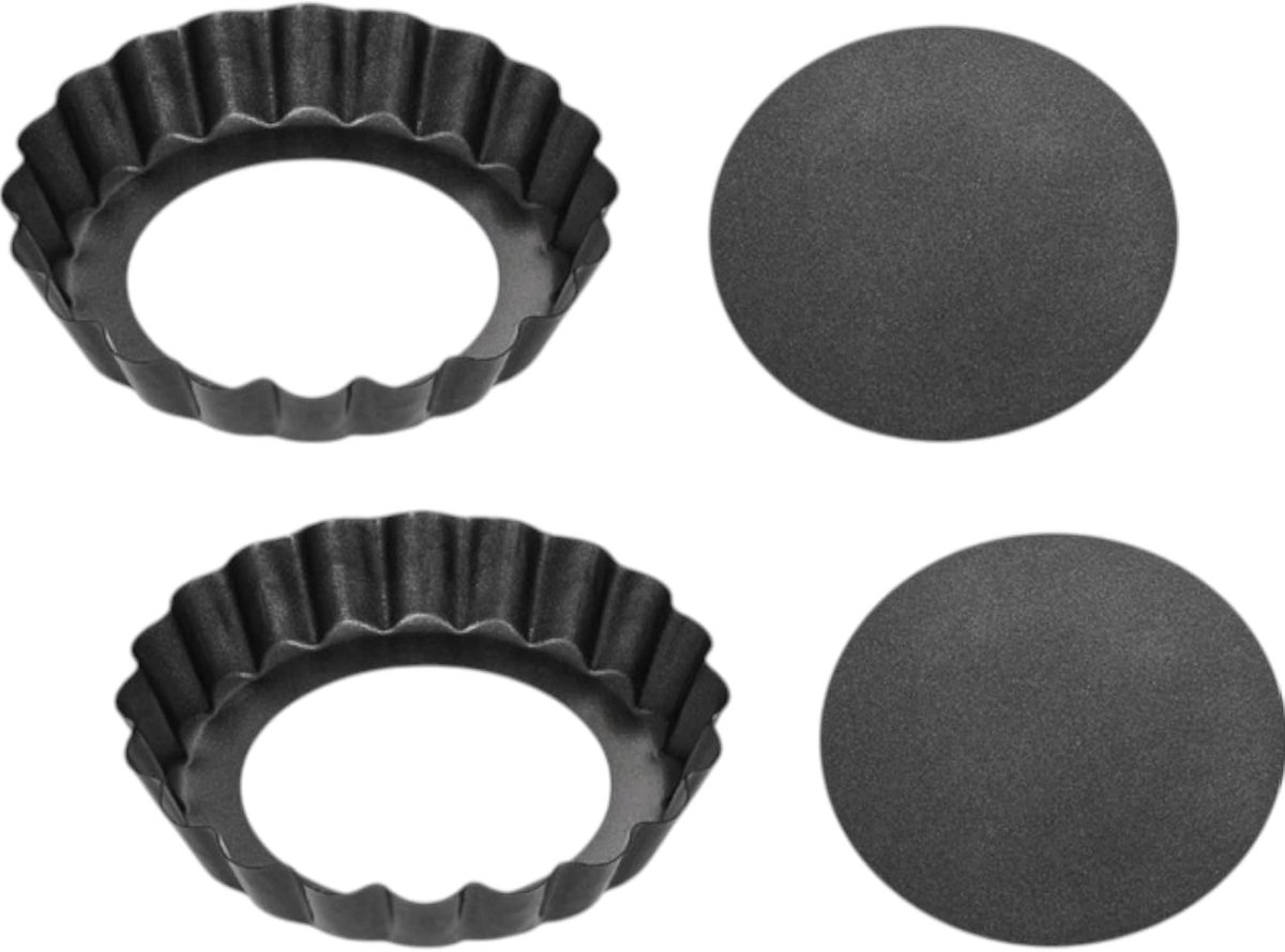 PetriStor Set of 2 - Cake Mould with Lifting Base Diameter 10 cm x 2 cm - Round Cake Pan - Pie Mould with - ShopVlot