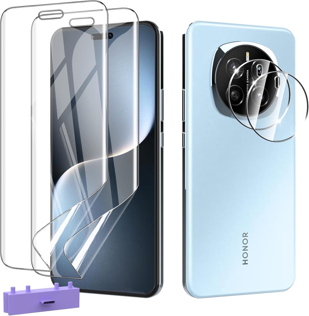 Anoowkoa Pack of 2 TPU Screen Protector for Honor Magic 7 Pro, No Glass + 2 x Camera Screen Protector - ShopVlot