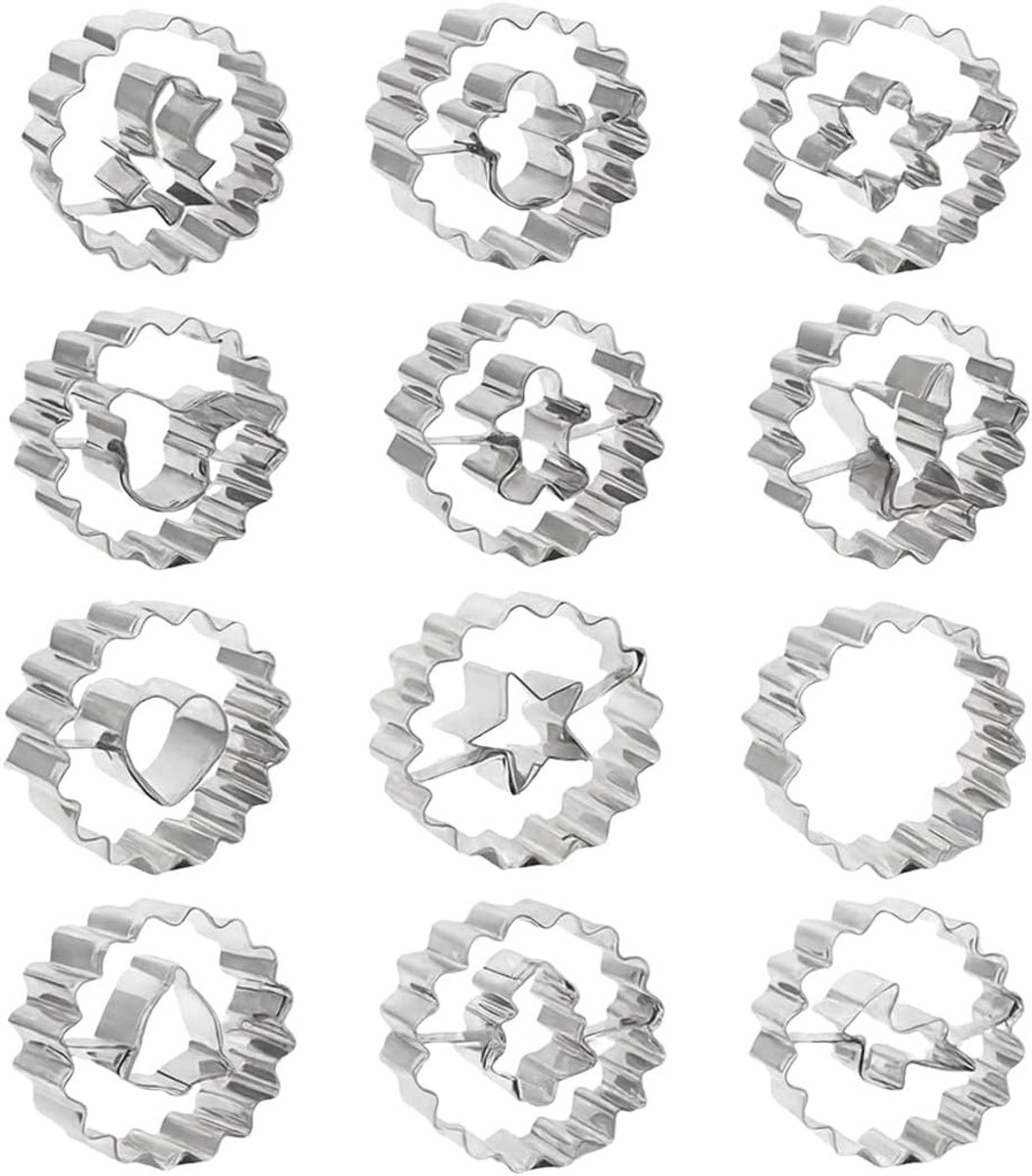 Christmas Cookie Cutters for Christmas 12 Cookie Cutters Christmas 403 Stainless Steel Dwarf Christmas Snowflake - ShopVlot