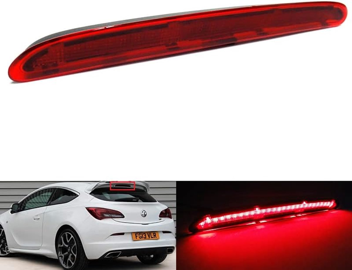 Red Lens LED Rear High Level Center Third Brake Stop Light For 2009-2015 Astra J MK VI HB Estate GTC VXR - ShopVlot