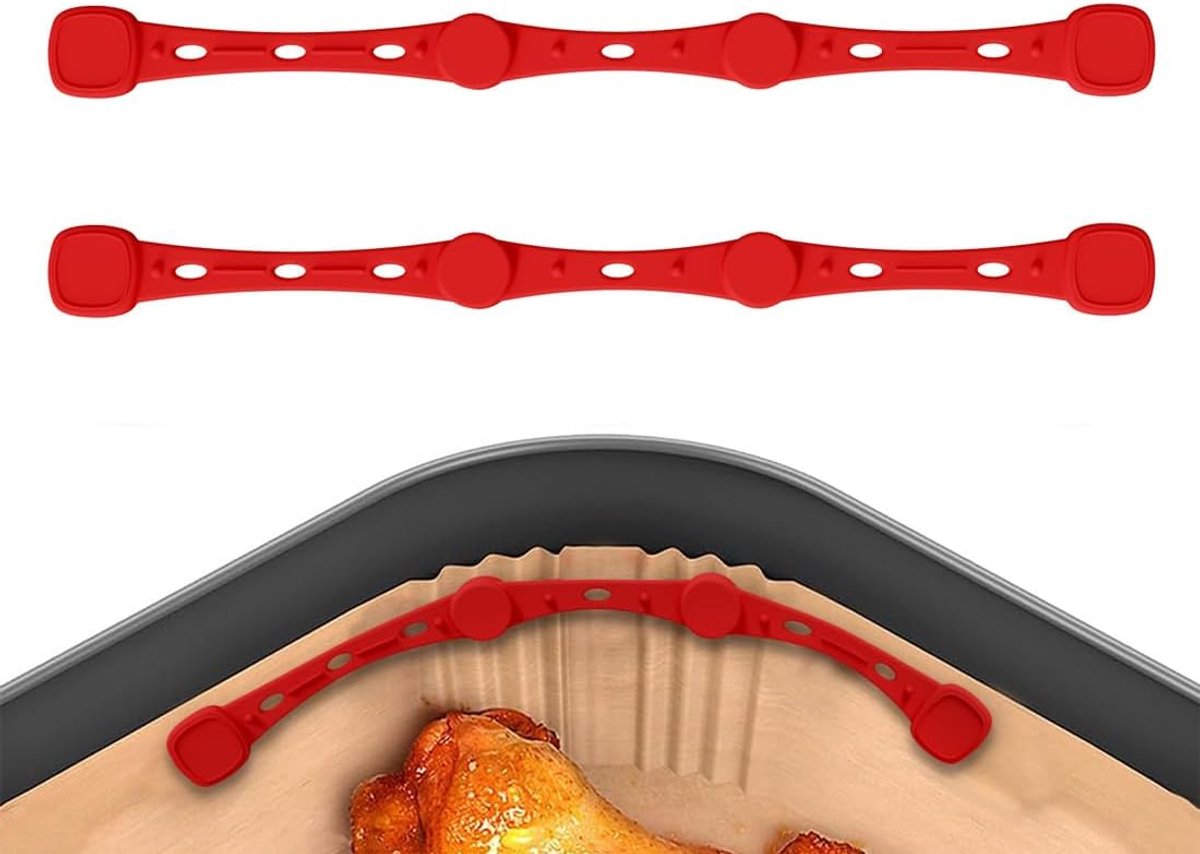 Bakpapiermagneten set van 2 - hittebestendig silicone - voorkomt plakken - ideaal voor luchtfriteuses - ShopVlot