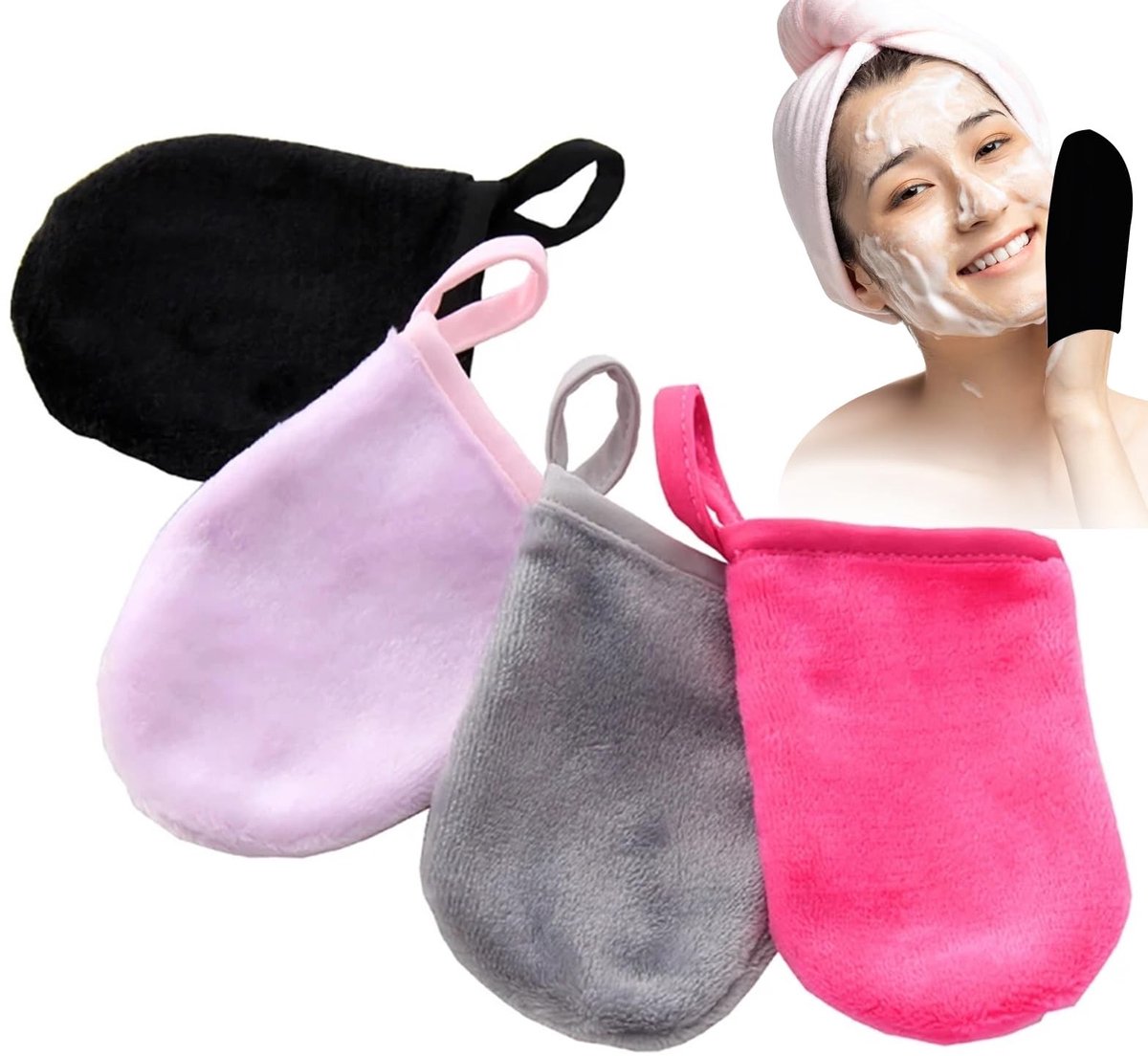 Solidchoice - Microvezel Make-up Verwijderdoekjes Set van 4 Kleuren