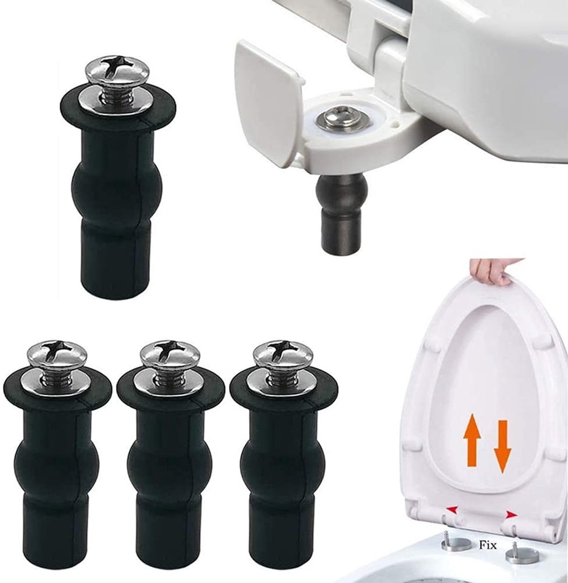 Solidchoice - Set van 2 Roestvrijstalen Scharnieren voor Toiletbril